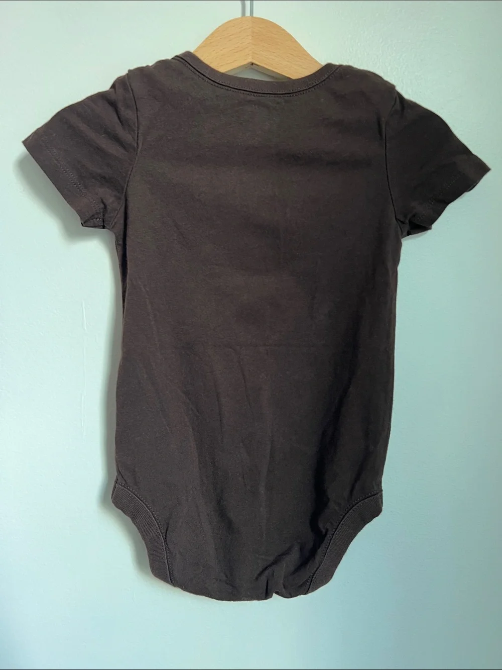 The Children's Place | Dark Brown Bodysuit Cream Football Lace Graphic Sz 12-18M